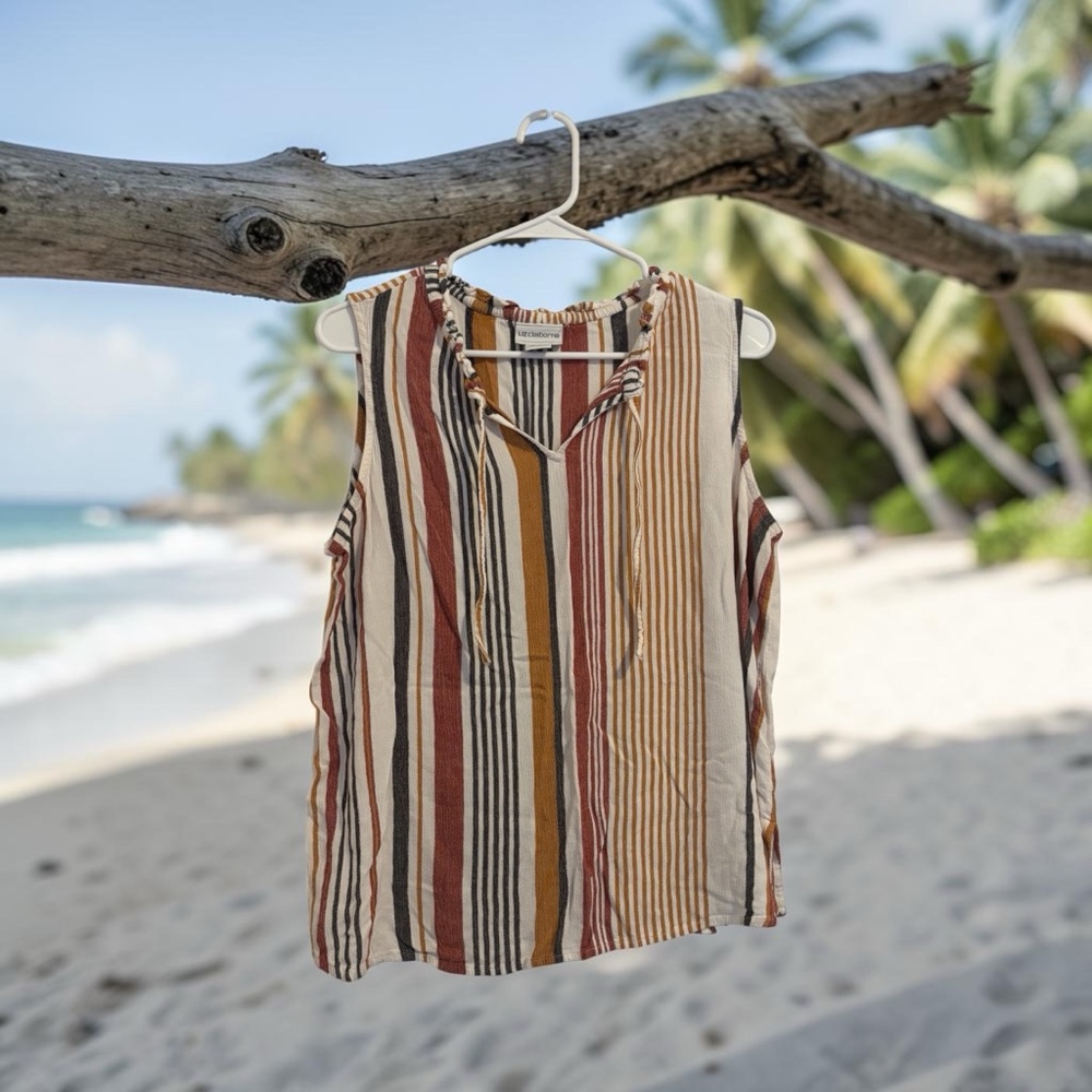 Women’s Striped Beach Top | Lightweight Coastal Vacation Shirt for Summer